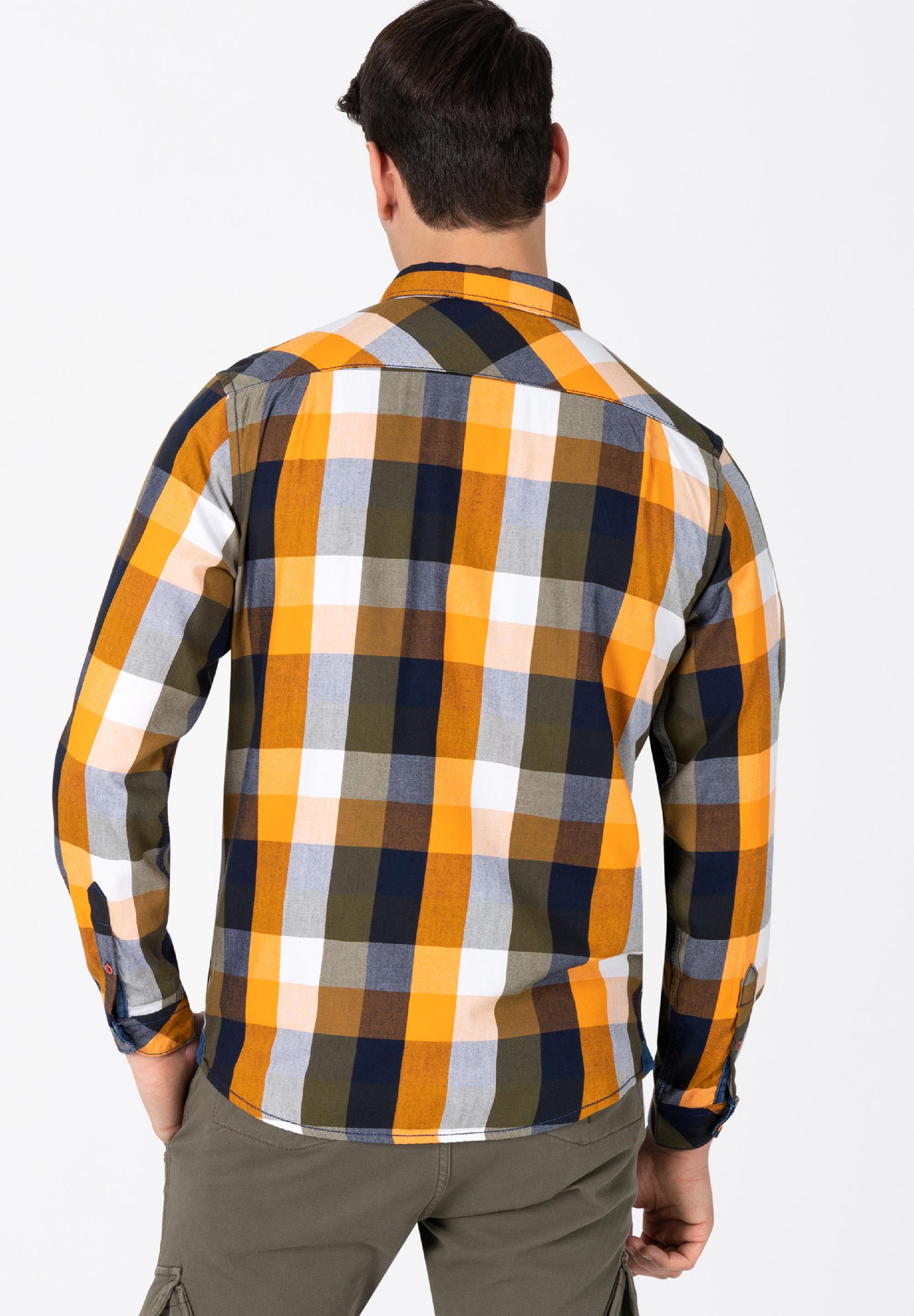 Effect Weave Check Shirt - kent collar