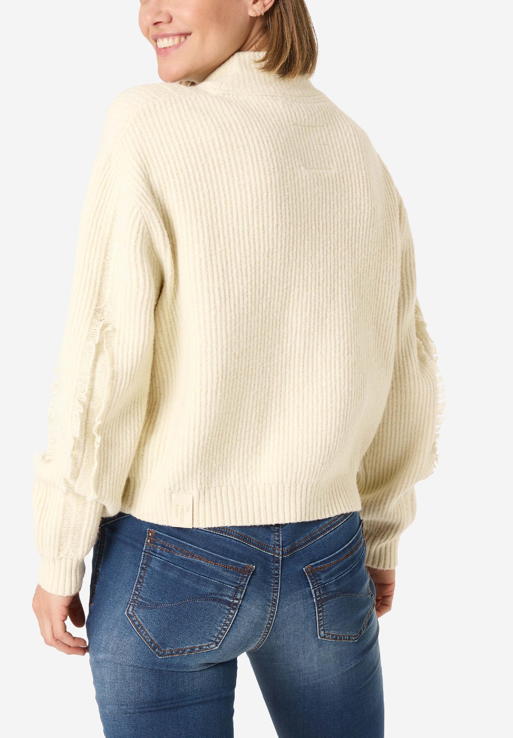 Fray Mock Neck Pullover