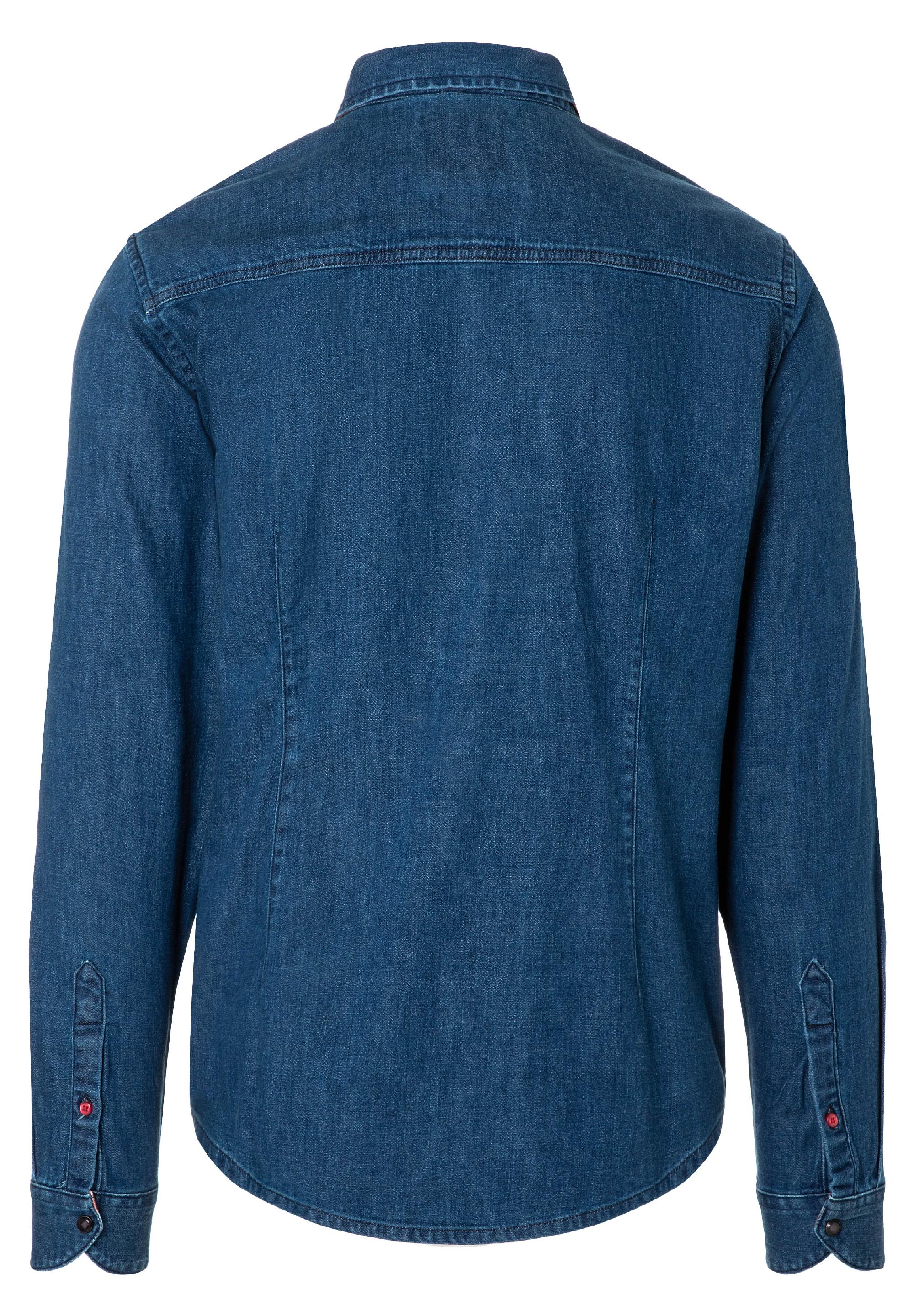 Stretch Denim Shirt -  kent collar