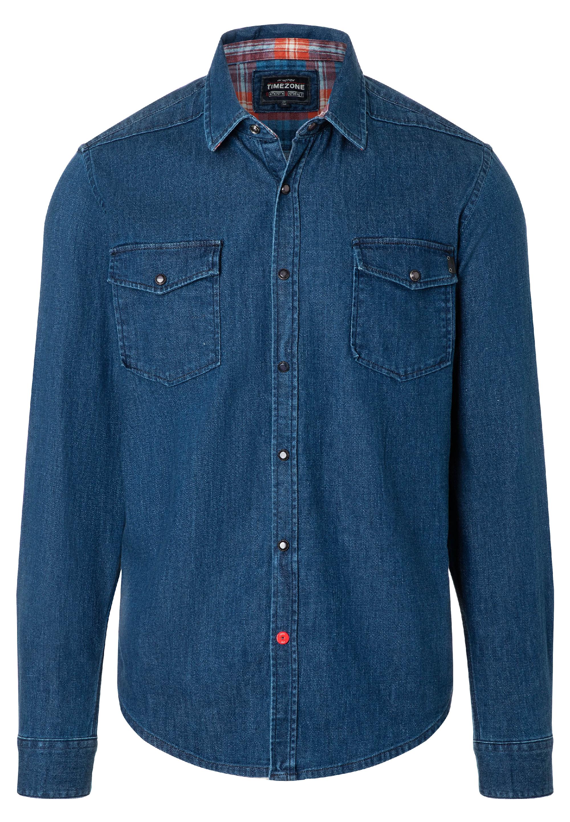 Stretch Denim Shirt -  kent collar