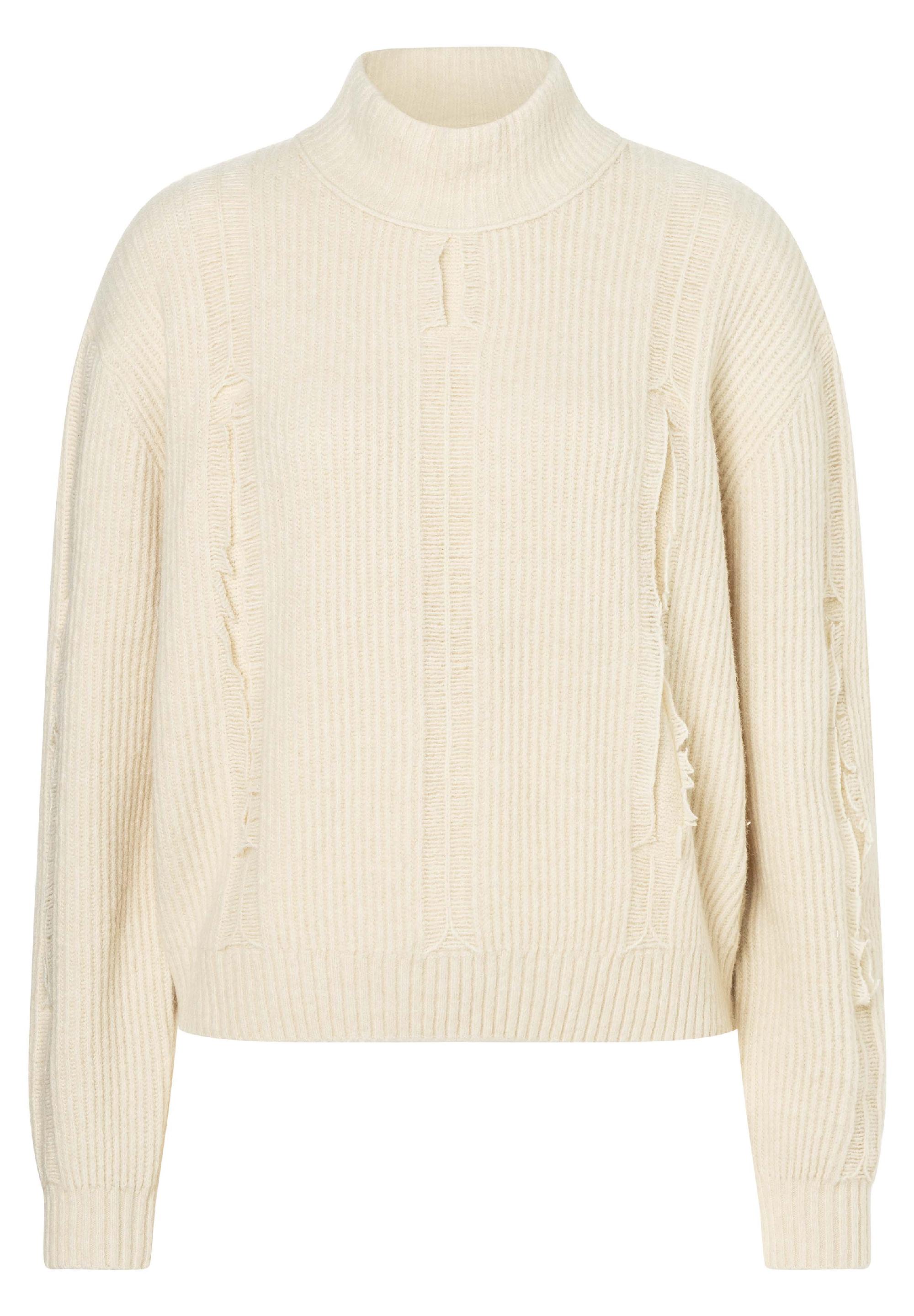Fray Mock Neck Pullover