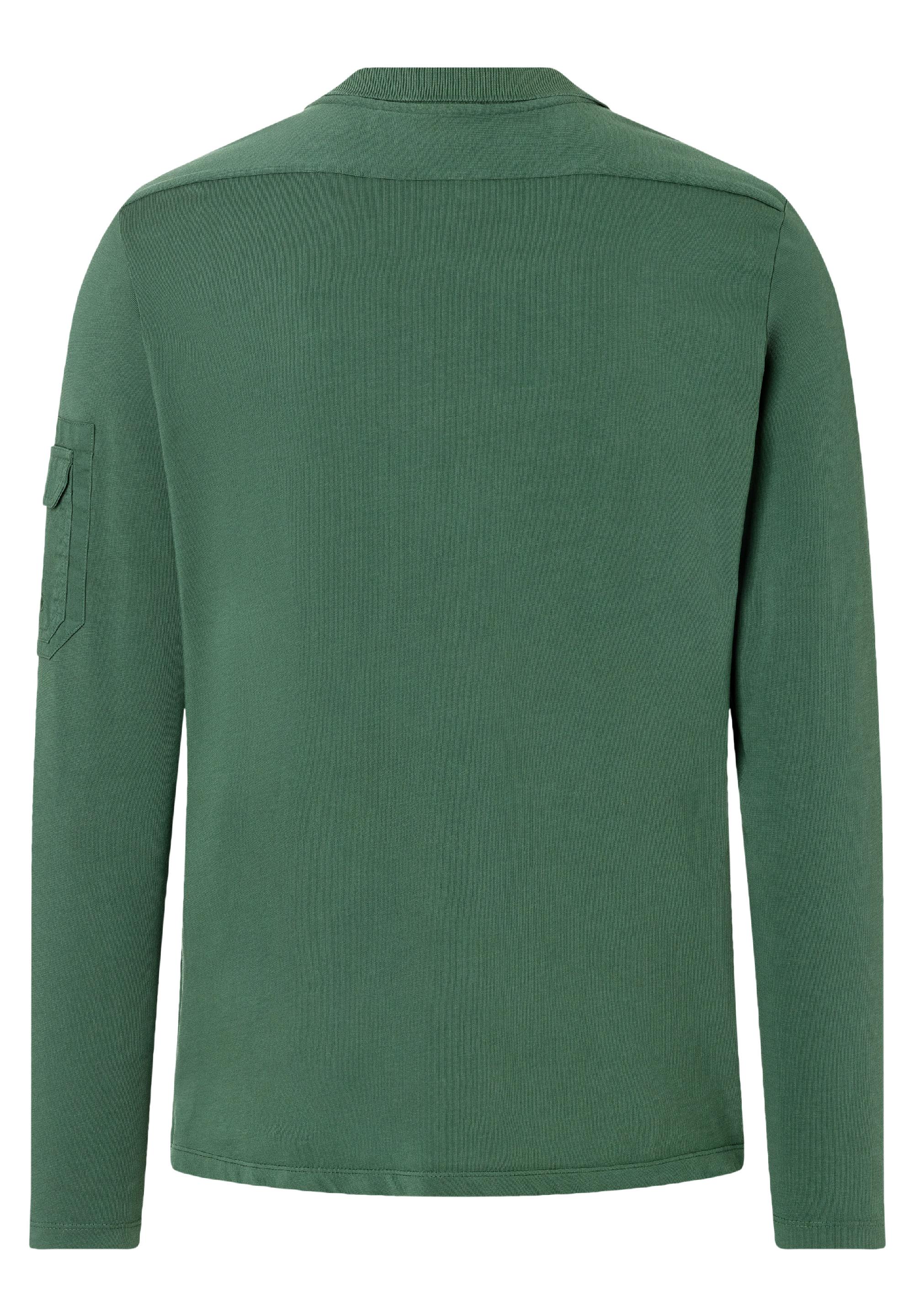 Fabric Mix Longsleeve Polo