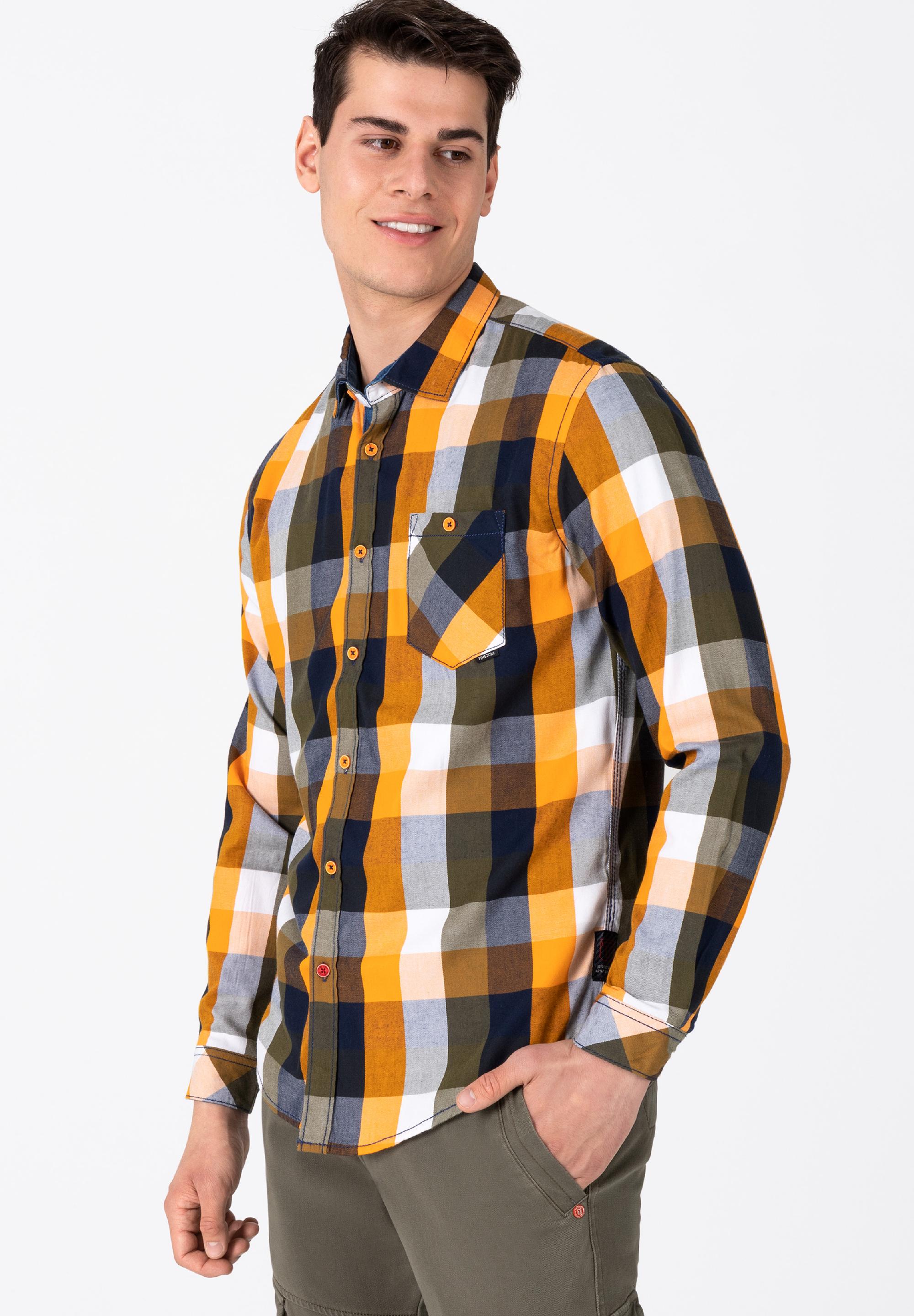 Effect Weave Check Shirt - kent collar