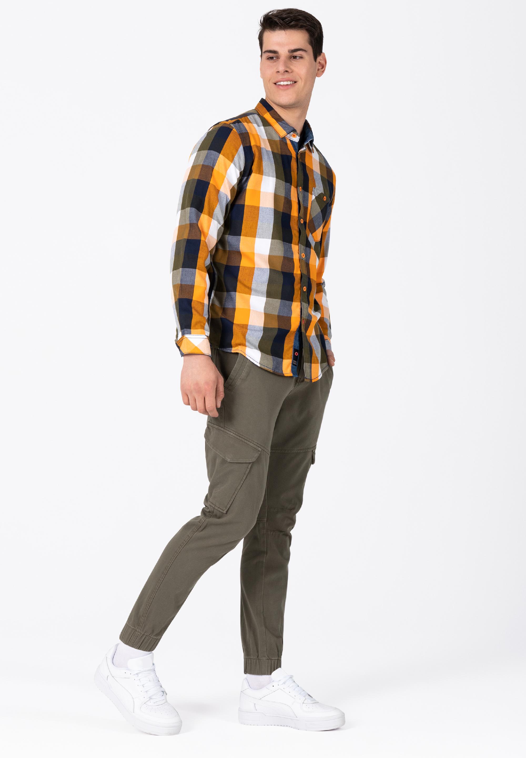 Effect Weave Check Shirt - kent collar