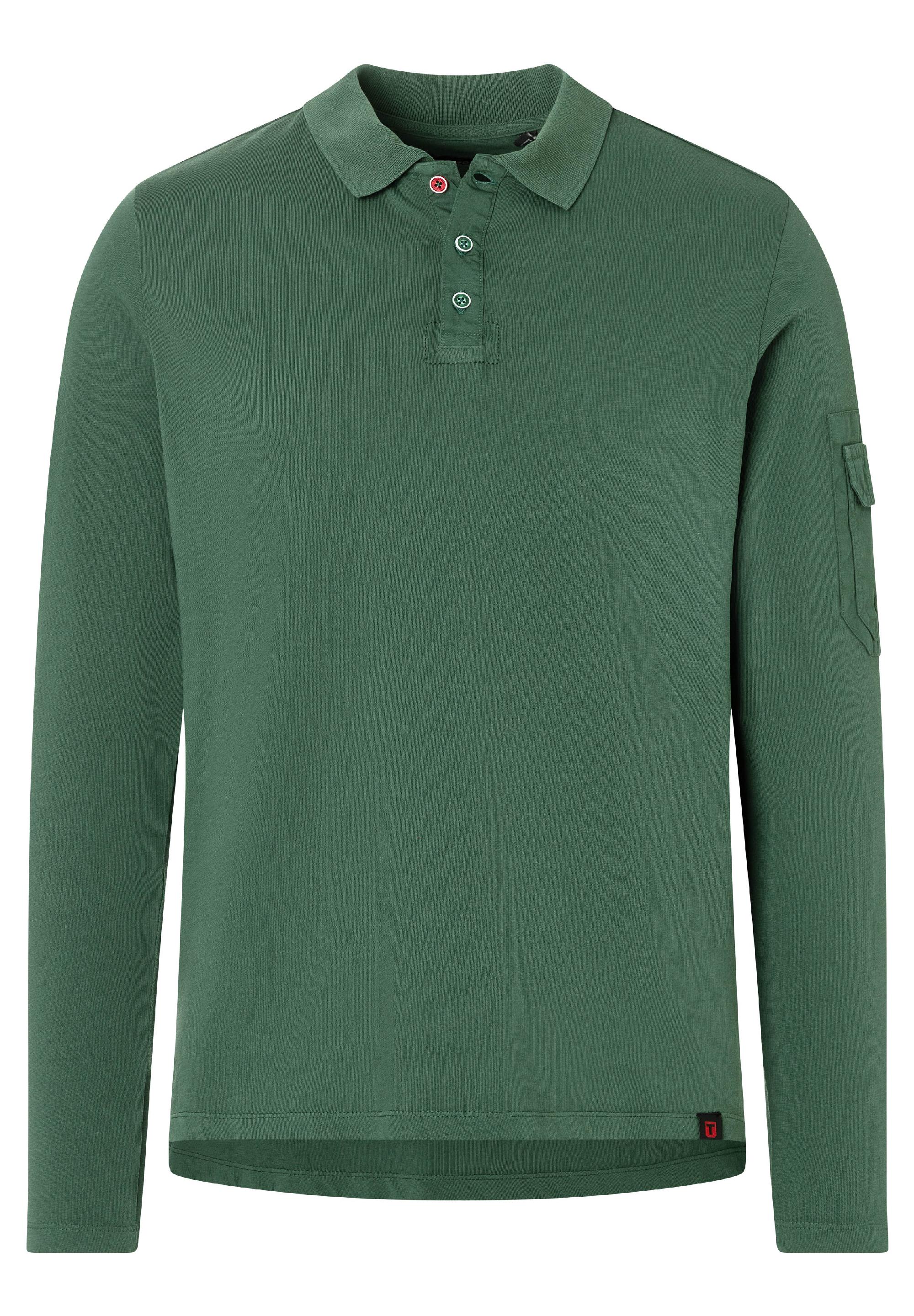 Fabric Mix Longsleeve Polo