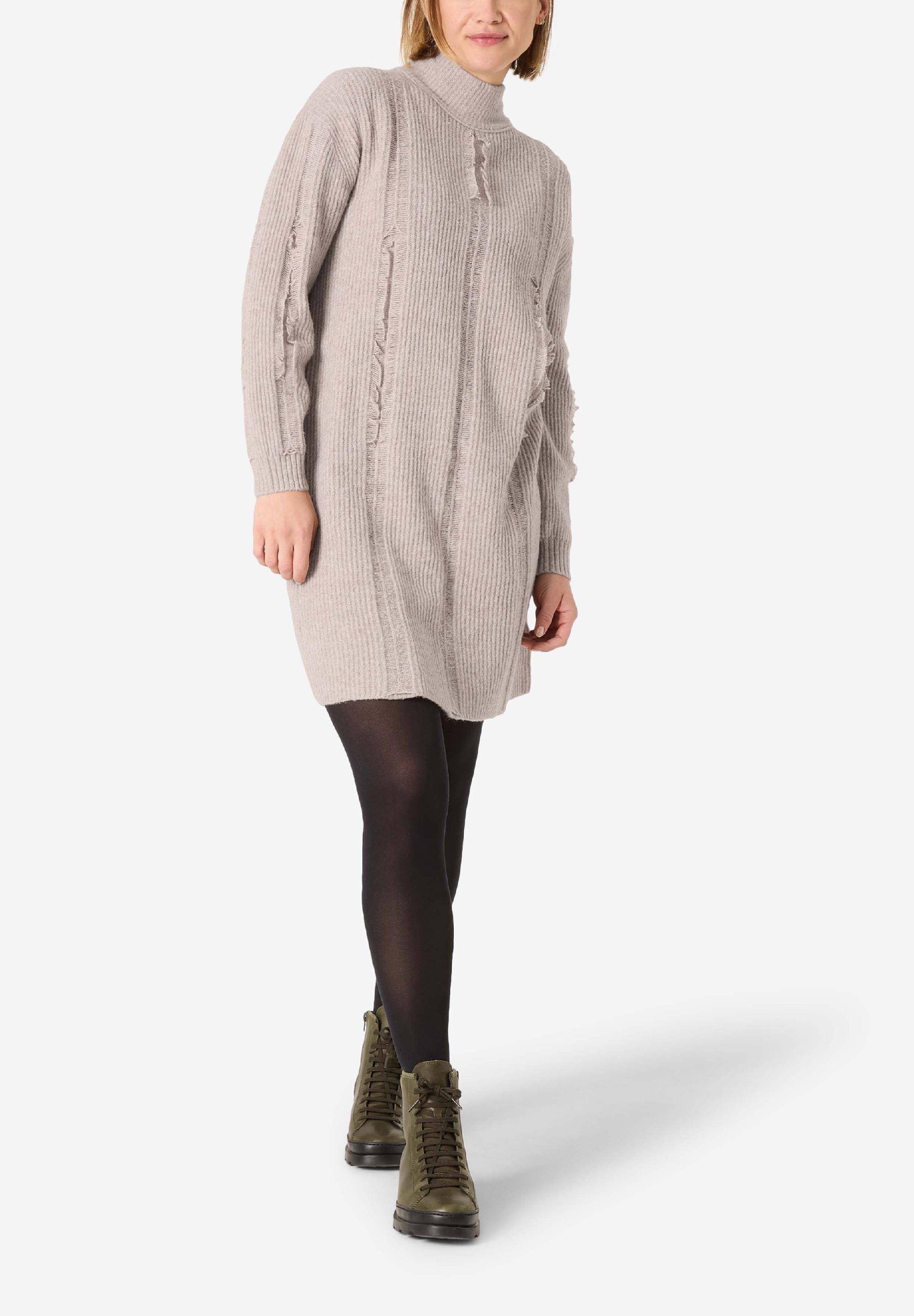 Fray Mock Neck Dress